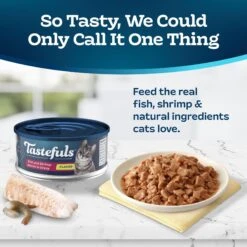 Blue Buffalo Tastefuls Fish & Shrimp Entrée In Gravy Flaked Wet Cat Food -PurePet Bites Shop 264529 PT2. AC SS1800 V1630735313