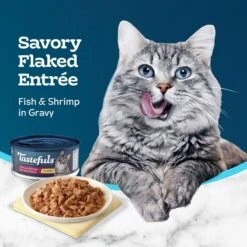 Blue Buffalo Tastefuls Fish & Shrimp Entrée In Gravy Flaked Wet Cat Food -PurePet Bites Shop 264529 PT3. AC SS1800 V1630738049