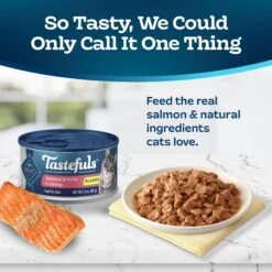 Blue Buffalo Tastefuls Salmon Entrée In Gravy Flaked Wet Cat Food, 3-oz Can, Case Of 24 -PurePet Bites Shop 264531 PT2. AC SS1800 V1630731401