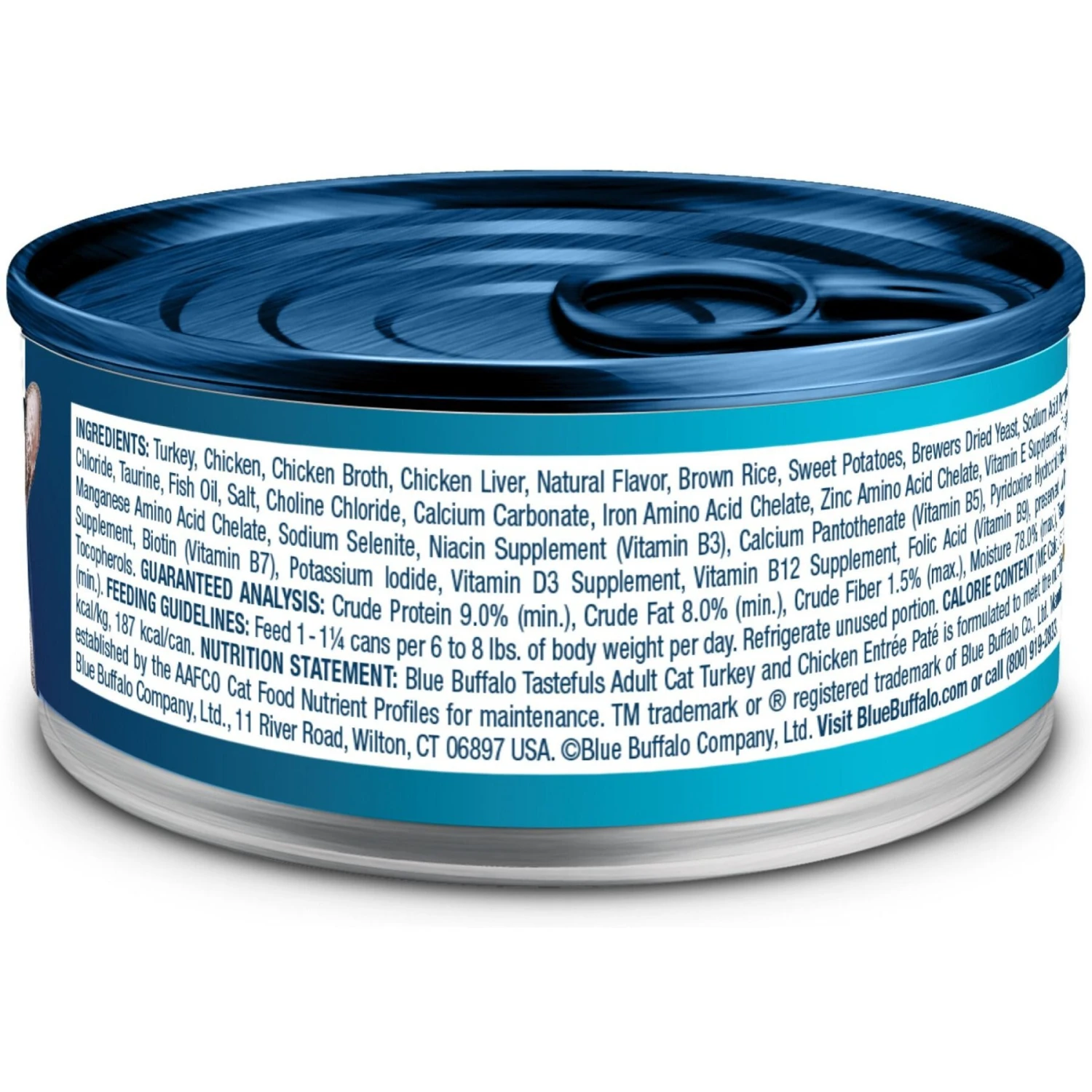 Blue Buffalo Tastefuls Turkey & Chicken Entrée Pate Wet Cat Food 4 Blue Buffalo Tastefuls Turkey & Chicken Entrée Pate Wet Cat Food - Image 2