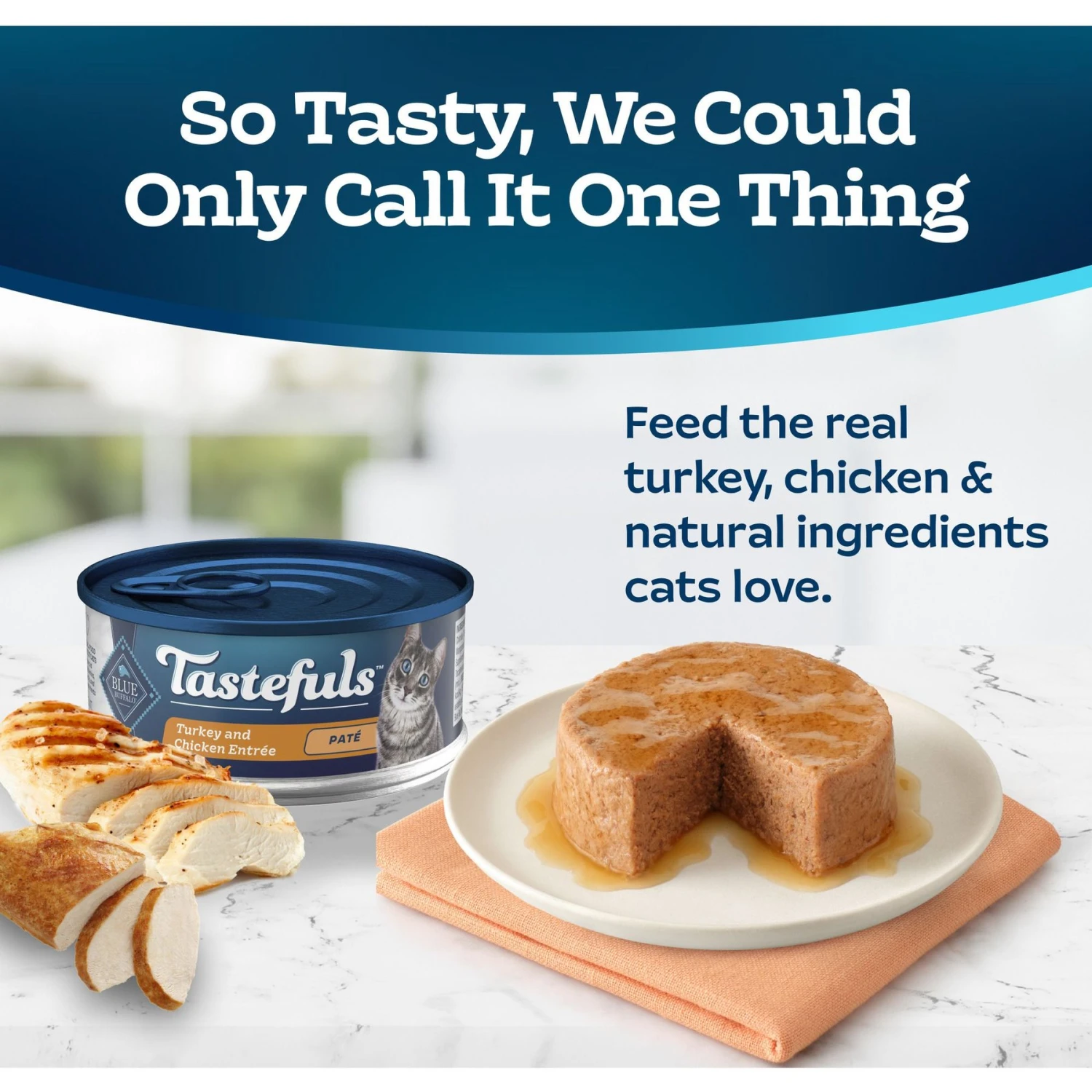 Blue Buffalo Tastefuls Turkey & Chicken Entrée Pate Wet Cat Food 5 Blue Buffalo Tastefuls Turkey & Chicken Entrée Pate Wet Cat Food - Image 3