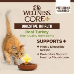 Wellness CORE Digestive Health Turkey Pate Recipe Grain-Free Wet Cat Food, 3-oz, Case Of 12 -PurePet Bites Shop 264898 PT3. AC SS1800 V1608688645