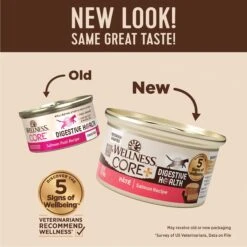 Wellness CORE Digestive Health Salmon Pate Recipe Grain-Free Wet Cat Food, 3-oz, Case Of 12 -PurePet Bites Shop 264902 PT1. AC SS1800 V1608678456