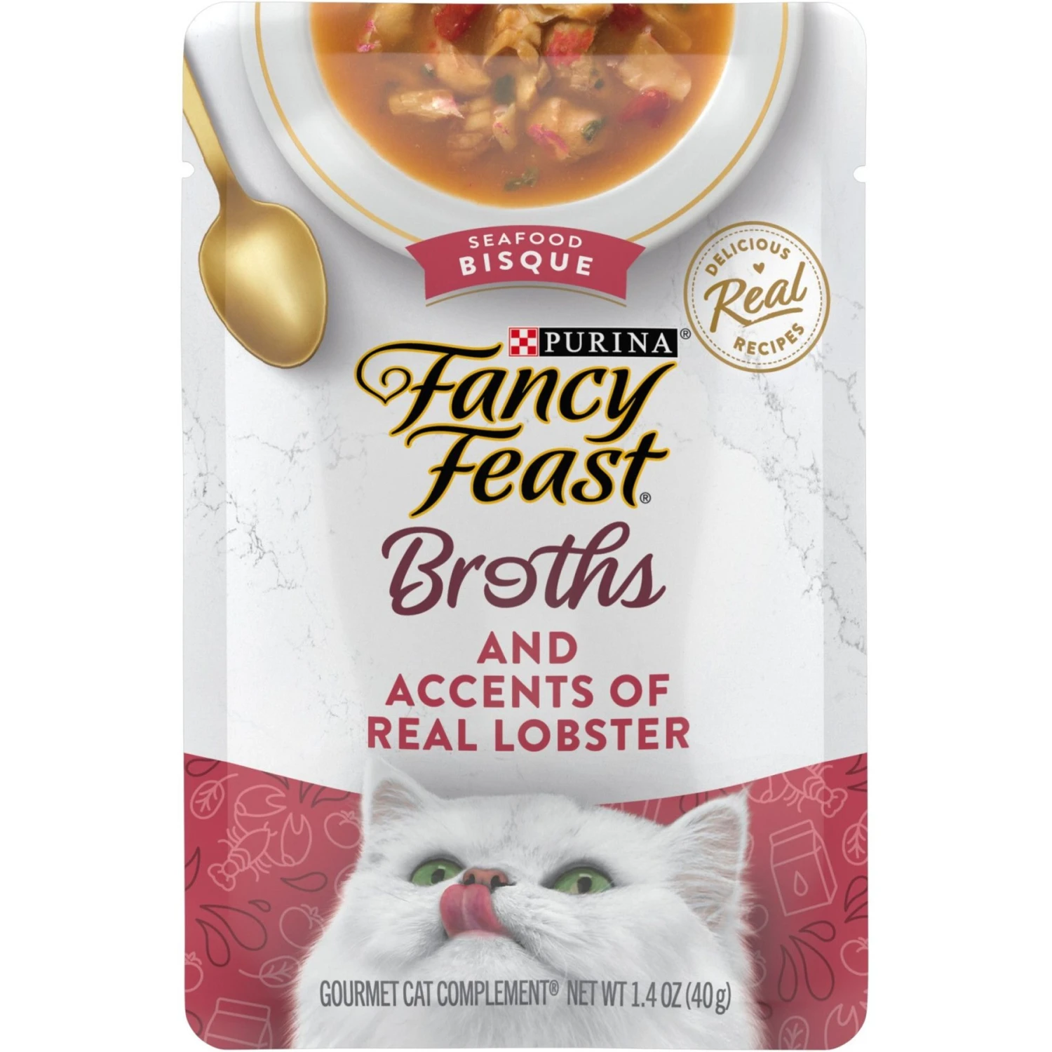 Fancy Feast Broths Seafood Bisque & Accents Of Real Lobster Grain-Free Cat Food Topper 3 Fancy Feast Broths Seafood Bisque & Accents Of Real Lobster Grain-Free Cat Food Topper