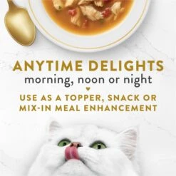 Fancy Feast Broths Seafood Bisque & Accents Of Real Crab Grain-Free Cat Food Topper -PurePet Bites Shop 265542 PT2. AC SS1800 V1696265704