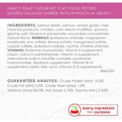 Fancy Feast Petites In Gravy Seared Salmon With Spinach Entree Wet Cat Food -PurePet Bites Shop 265554 PT4. AC SS1800 V1647903400