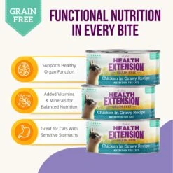 Health Extension Chicken In Gravy Grain-Free Wet Cat Food, 2.8-oz Can, Case Of 24 -PurePet Bites Shop 265823 PT5. AC SS1800 V1693254521