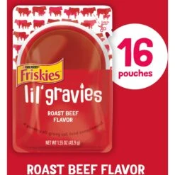 Friskies Lil' Gravies Roast Beef Flavor Cat Food Complement -PurePet Bites Shop 266198 PT1. AC SS1800 V1695835986