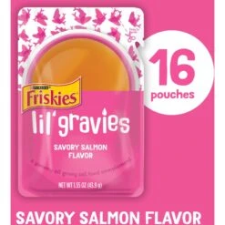Friskies Lil' Gravies Savory Salmon Flavor Cat Food Complement -PurePet Bites Shop 266200 PT1. AC SS1800 V1695845918