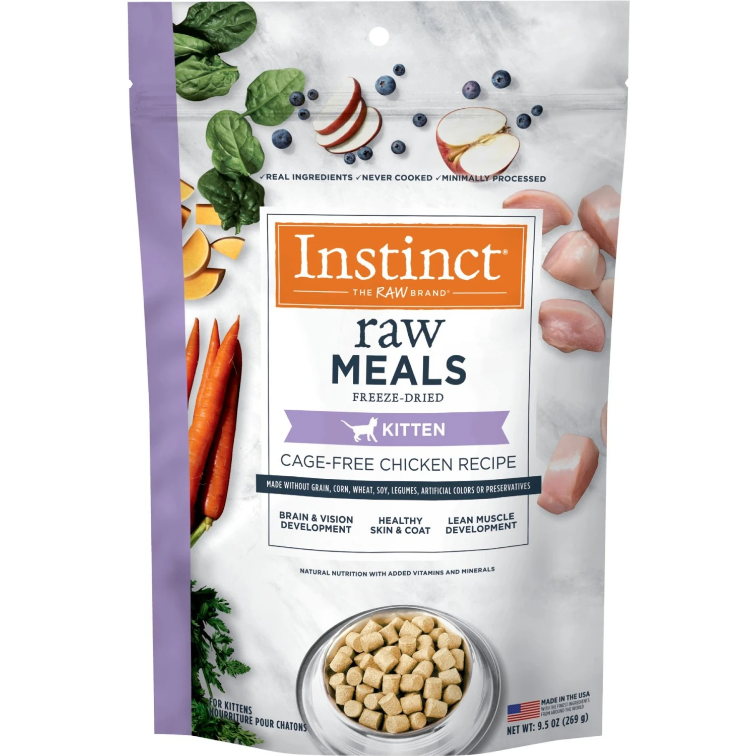 Instinct Raw Meals Cage-Free Chicken Recipe Grain-Free Freeze-Dried Kitten Food, 9.5-oz Bag 3 Instinct Raw Meals Cage-Free Chicken Recipe Grain-Free Freeze-Dried Kitten Food, 9.5-oz Bag