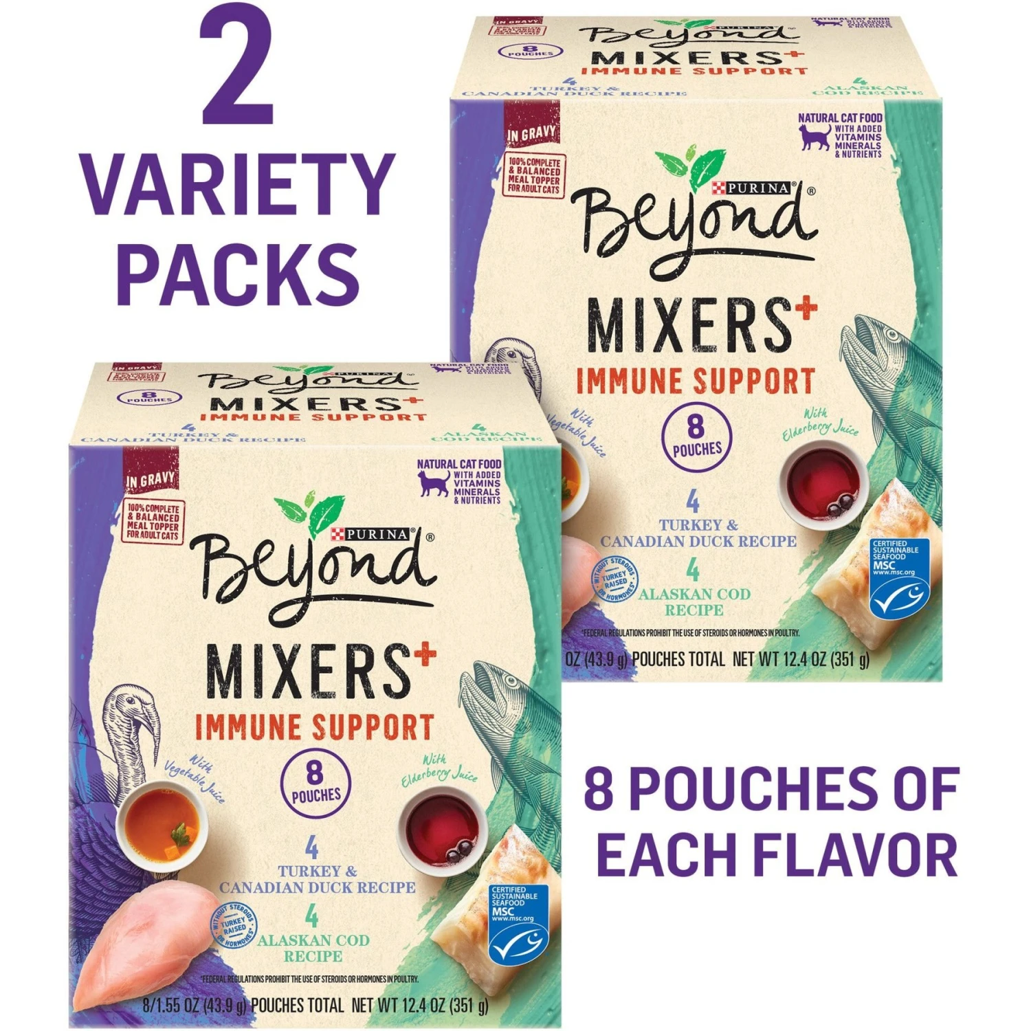Purina Beyond Mixers+ Immune Support Variety Pack Wet Cat Food, 1.55-oz Pouch, Case Of 8 4 Purina Beyond Mixers+ Immune Support Variety Pack Wet Cat Food, 1.55-oz Pouch, Case Of 8 - Image 2