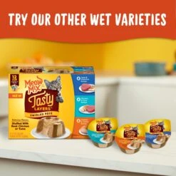 Meow Mix Tasty Layers Chicken & Tuna Recipe Stuffed With Real Chicken Swirled Paté Cat Food, 2.75-oz Can, Case Of 12 -PurePet Bites Shop 292094 PT6. AC SS1800 V1670621732