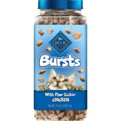 Blue Buffalo Wilderness Chicken Recipe Grain-Free Dry Cat Food & Blue Buffalo Bursts With Paw-Licken Chicken Cat Treats -PurePet Bites Shop 292746 PT4. AC SS1800 V1620015130