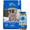 Blue Buffalo Wilderness Indoor Chicken Recipe Grain-Free Dry Cat Food & Blue Buffalo Bursts With Paw-Licken Chicken Cat Treats -PurePet Bites Shop 292758 MAIN. AC SS1800 V1619984253