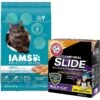 Iams ProActive Health Indoor Weight & Hairball Care Adult Dry Cat Food & Arm & Hammer Litter Slide Multi-Cat Scented Clumping Clay Cat Litter -PurePet Bites Shop 293248 MAIN. AC SS1800 V1620245546