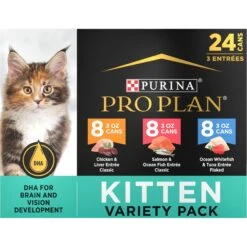 Purina Pro Plan Focus Kitten Favorites Variety Pack Canned Cat Food & Fancy Feast Tender Feast Variety Pack Canned Kitten Food -PurePet Bites Shop 293642 PT5. AC SS1800 V1620093138