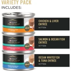 Purina Pro Plan Focus Kitten Favorites Variety Pack Canned Cat Food & Fancy Feast Tender Feast Variety Pack Canned Kitten Food -PurePet Bites Shop 293642 PT6. AC SS1800 V1620092252