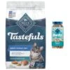 Blue Buffalo Tastefuls Chicken Indoor Natural Adult Dry Cat Food & Blue Buffalo Bursts With Savory Seafood Cat Treats -PurePet Bites Shop 294254 MAIN. AC SS1800 V1663696428