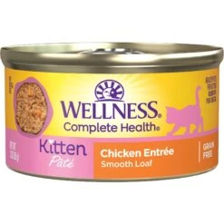 Wellness Complete Health Kitten Chicken Entree Recipe Natural Canned Cat Food & Wellness CORE Natural Grain-Free Turkey & Chicken Liver Pate Canned Kitten Food -PurePet Bites Shop 294276 PT1. AC SS1800 V1621983741