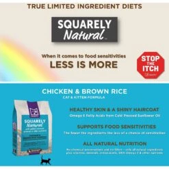 SquarePet Squarely Natural Chicken & Brown Rice Dry Cat Food -PurePet Bites Shop 297019 PT2. AC SS1800 V1620914234