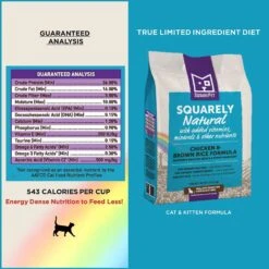 SquarePet Squarely Natural Chicken & Brown Rice Dry Cat Food -PurePet Bites Shop 297019 PT5. AC SS1800 V1620879730