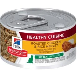 Hill's Science Diet Kitten Healthy Cuisine Tender Chicken & Rice Medley Canned Cat Food & Hill's Science Diet Indoor Kitten Dry Cat Food -PurePet Bites Shop 298098 PT1. AC SS1800 V1693256185