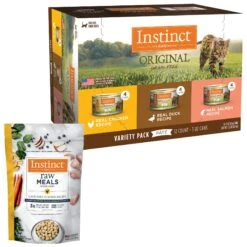 Instinct Original Grain-Free Pate Recipe Variety Pack Wet Canned Cat Food & Instinct Freeze-Dried Raw Meals Grain-Free Cage-Free Chicken Recipe Cat Food