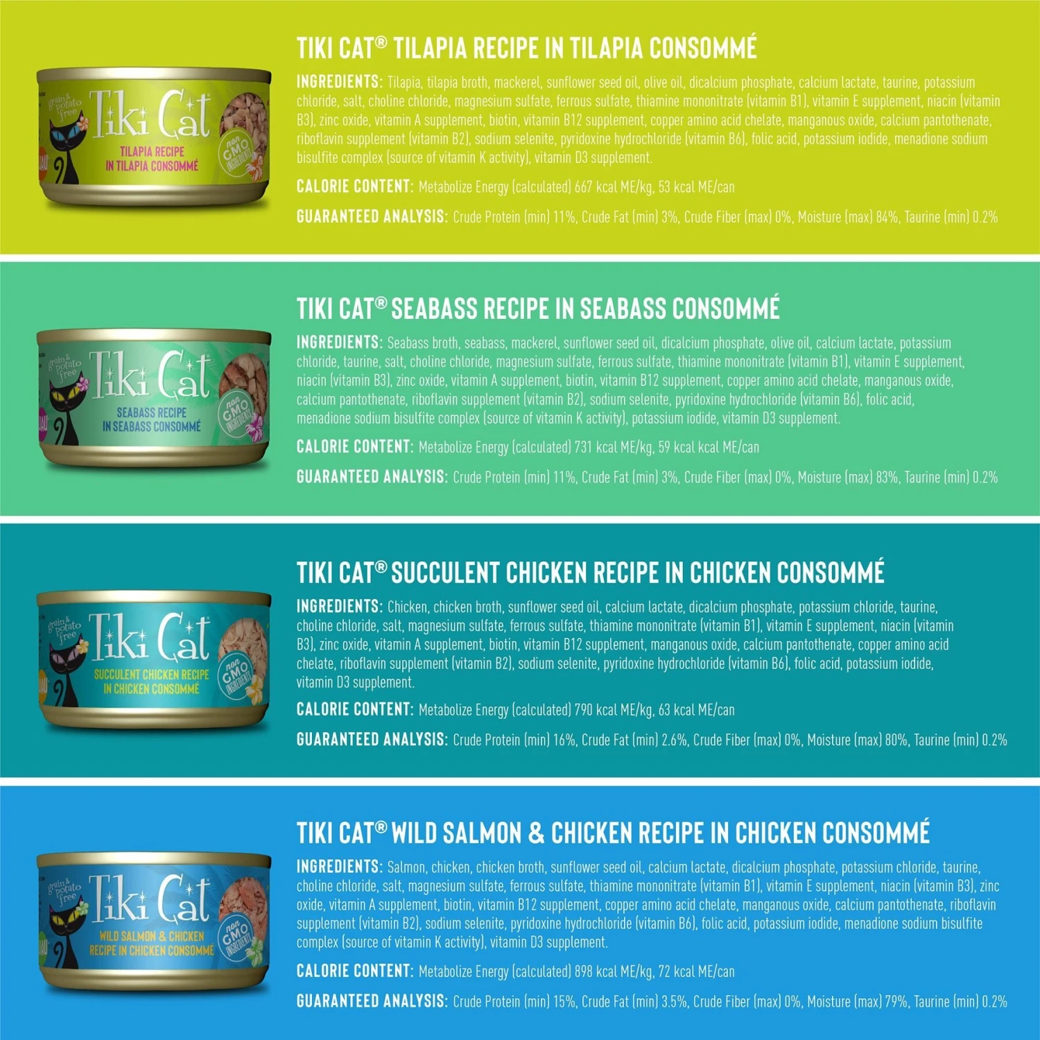 Tiki Cat Stix Duck In Creamy Gravy Grain-Free Wet Cat Treat, 3-oz Pouch, Pack Of 6 & Tiki Cat Luau Variety Pack Grain-Free Canned Cat Food 6 Tiki Cat Stix Duck In Creamy Gravy Grain-Free Wet Cat Treat, 3-oz Pouch, Pack Of 6 & Tiki Cat Luau Variety Pack Grain-Free Canned Cat Food - Image 4