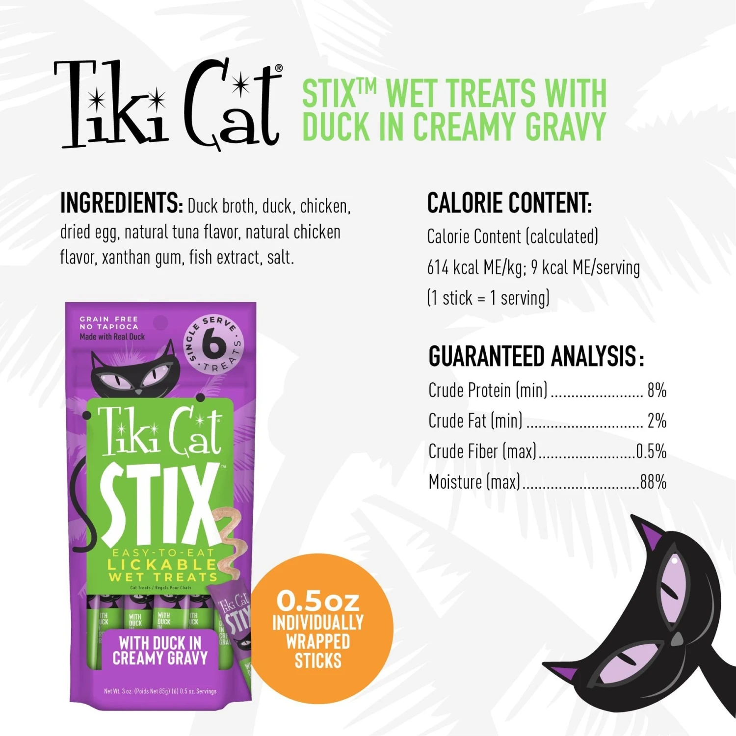 Tiki Cat Stix Duck In Creamy Gravy Grain-Free Wet Cat Treat, 3-oz Pouch, Pack Of 6 & Tiki Cat Luau Variety Pack Grain-Free Canned Cat Food 10 Tiki Cat Stix Duck In Creamy Gravy Grain-Free Wet Cat Treat, 3-oz Pouch, Pack Of 6 & Tiki Cat Luau Variety Pack Grain-Free Canned Cat Food - Image 8