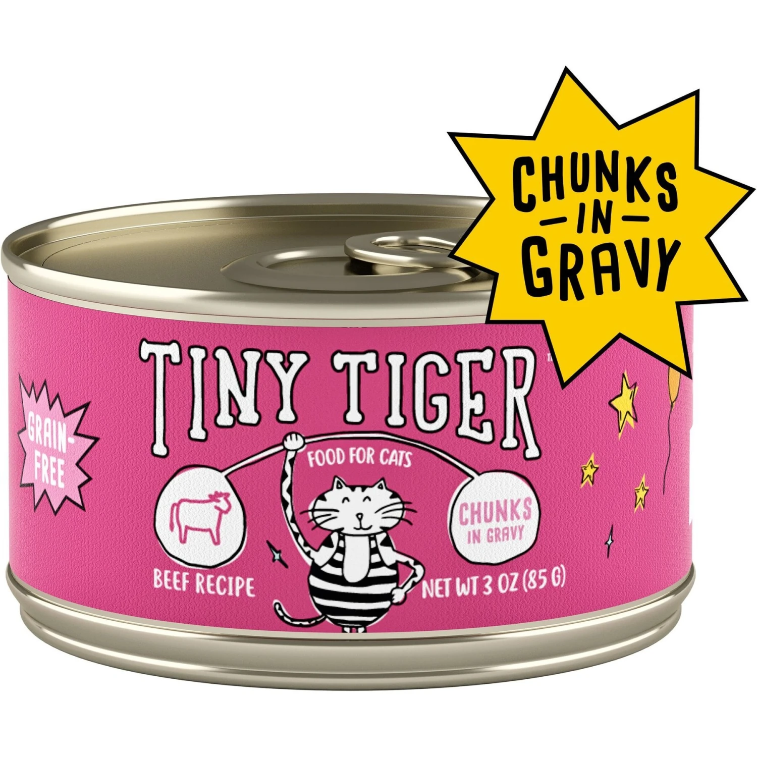 Tiny Tiger Chunks In Gravy Beef Recipe Grain-Free Canned Cat Food & Fancy Feast Gravy Lovers Beef Feast Gravy Canned Cat Food 4 Tiny Tiger Chunks In Gravy Beef Recipe Grain-Free Canned Cat Food & Fancy Feast Gravy Lovers Beef Feast Gravy Canned Cat Food - Image 2