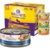 Wellness Chicken & Turkey Lovers Canned Cat Food, 3-oz, Case Of 24 & Wellness CORE Signature Selects Shredded Boneless Chicken & Chicken Liver Entree In Sauce Grain-Free Natural Canned Cat Food -PurePet Bites Shop 298656 MAIN. AC SS1800 V1621295852
