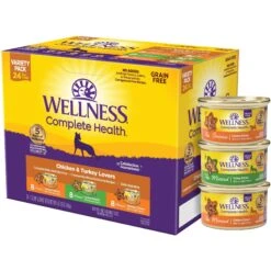 Wellness Chicken & Turkey Lovers Canned Cat Food, 3-oz, Case Of 24 & Wellness CORE Signature Selects Shredded Boneless Chicken & Chicken Liver Entree In Sauce Grain-Free Natural Canned Cat Food -PurePet Bites Shop 298656 PT5. AC SS1800 V1621987386