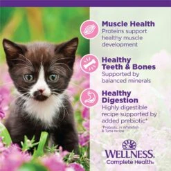 Wellness Complete Health Kitten Chicken Entree Recipe Natural Canned Cat Food & Wellness Complete Health Natural Grain-Free Deboned Chicken & Chicken Meal Dry Kitten Food -PurePet Bites Shop 298660 PT4. AC SS1800 V1621986187