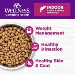 Wellness Complete Health Pate Chicken Entree Grain-Free Natural Canned Cat Food & Wellness Complete Health Natural Grain-Free Salmon & Herring Dry Cat Food -PurePet Bites Shop 298668 PT4. AC SS1800 V1621987732