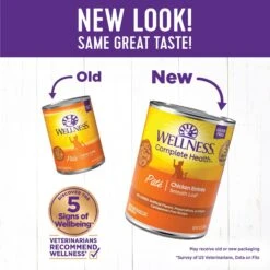 Wellness Complete Health Pate Chicken Entree Grain-Free Natural Canned Cat Food & Wellness Complete Health Natural Grain-Free Salmon & Herring Dry Cat Food -PurePet Bites Shop 298668 PT6. AC SS1800 V1621991569