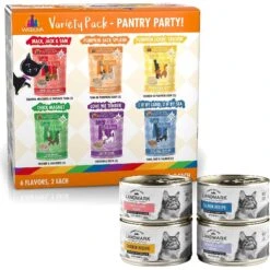 Weruva Cats In The Kitchen Cuties Variety Pack Grain-Free Canned Cat Food & American Journey Landmark Seafood & Chicken In Broth Variety Pack Grain-Free Canned Cat Food, 3-oz, Case Of 12