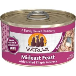 Weruva Paw Lickin' Chicken In Gravy Grain-Free Canned Cat Food & Weruva Mideast Feast With Grilled Tilapia In Gravy Grain-Free Canned Cat Food -PurePet Bites Shop 298764 PT3. AC SS1800 V1621298532