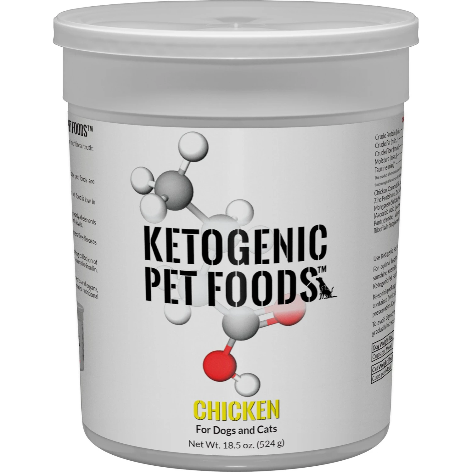 Ketogenic Pet Food Chicken Dry Dog & Cat Food, 18.5-oz Canister 3 Ketogenic Pet Food Chicken Dry Dog & Cat Food, 18.5-oz Canister