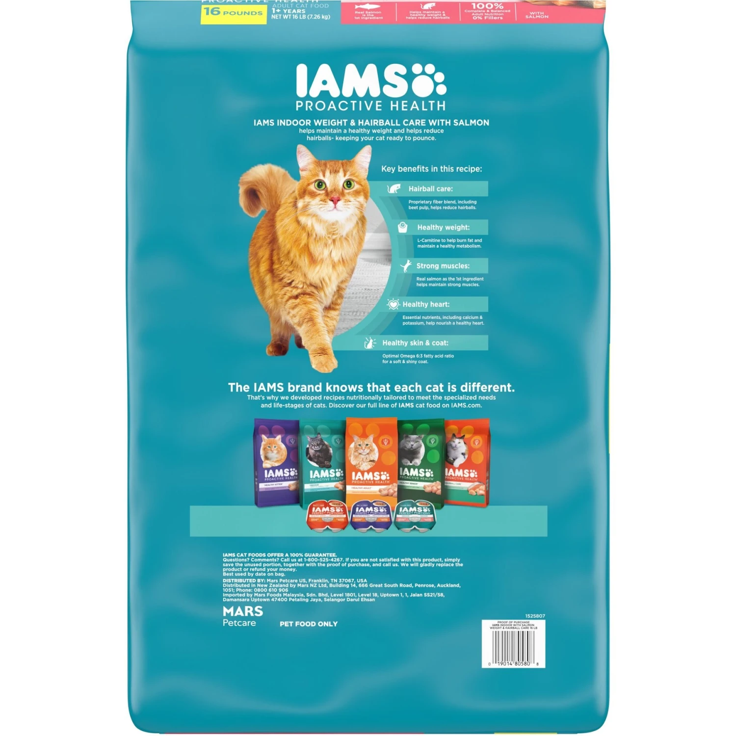 Iams ProActive Health Adult Indoor Weight & Hairball Care With Salmon Dry Cat Food 4 Iams ProActive Health Adult Indoor Weight & Hairball Care With Salmon Dry Cat Food - Image 2