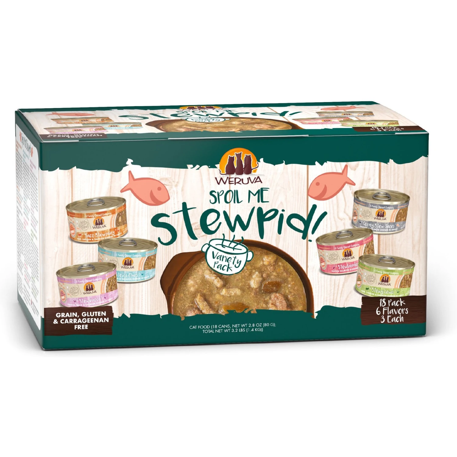 Weruva Classic Stews, Spoil Me Stewpid! Variety Pack Wet Cat Food 3 Weruva Classic Stews, Spoil Me Stewpid! Variety Pack Wet Cat Food