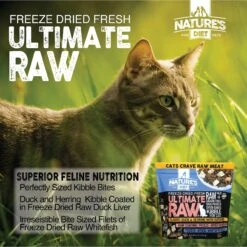 Nature's Diet Ultimate Raw Duck Liver Coated Kibble With Whitefish Filet Inclusions Freeze-Dried Cat Food, 5-lb Bag -PurePet Bites Shop 318141 PT6. AC SS1800 V1628804555