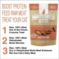 Nature's Diet Salmon Raw Freeze-Dried Cat Treats, 1-oz Pouch -PurePet Bites Shop 318173 PT3. AC SS1800 V1628803308