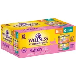 Wellness Complete Health Kitten Variety Pack Grain-Free Canned Cat Food, 3-oz, Case Of 12