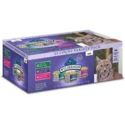 Blue Buffalo Wilderness High Protein Natural Grain-Free Chicken Mature Dry Cat Food & Blue Buffalo Wilderness Pate Variety Pack Duck, Chicken & Salmon Grain-Free Cat Canned Food -PurePet Bites Shop 338653 PT5. AC SS1800 V1635911268