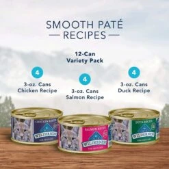 Blue Buffalo Wilderness High Protein Natural Grain-Free Chicken Mature Dry Cat Food & Blue Buffalo Wilderness Pate Variety Pack Duck, Chicken & Salmon Grain-Free Cat Canned Food -PurePet Bites Shop 338653 PT6. AC SS1800 V1635917262