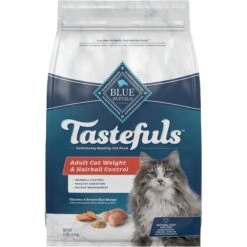 Blue Buffalo Tastefuls Natural Chicken Adult 7+ Dry Cat Food & Blue Buffalo Indoor Hairball & Weight Control Chicken & Brown Rice Recipe Adult Dry Cat Food -PurePet Bites Shop 338661 PT5. AC SS1800 V1664563314