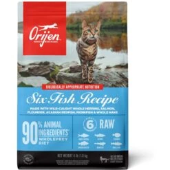 ORIJEN Six Fish Grain-Free Dry Cat Food & ORIJEN Six Fish Grain-Free Freeze-Dried Cat Treats, 1.25-oz Bag -PurePet Bites Shop 338705 PT1. AC SS1800 V1689685856