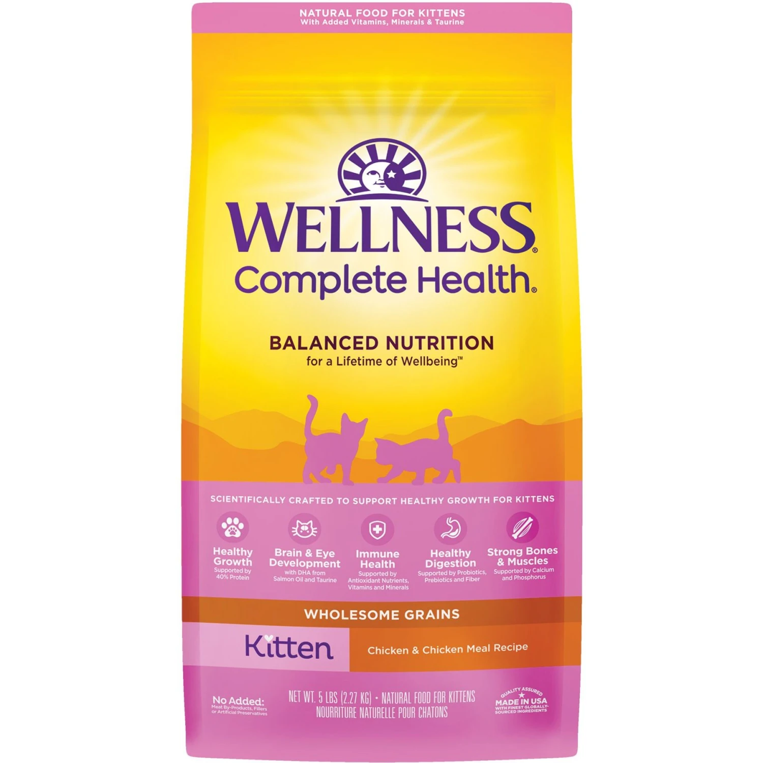Wellness Complete Health Kitten Deboned Chicken, Chicken Meal & Rice Dry Cat Food, 5-lb Bag 3 Wellness Complete Health Kitten Deboned Chicken, Chicken Meal & Rice Dry Cat Food, 5-lb Bag