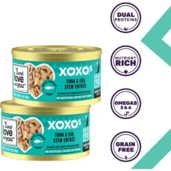 I And Love And You XOXO Tuna & Egg Stew Grain-Free Canned Cat Food, 3-oz Can, Case Of 24 -PurePet Bites Shop 352467 PT1. AC SS1800 V1686941161