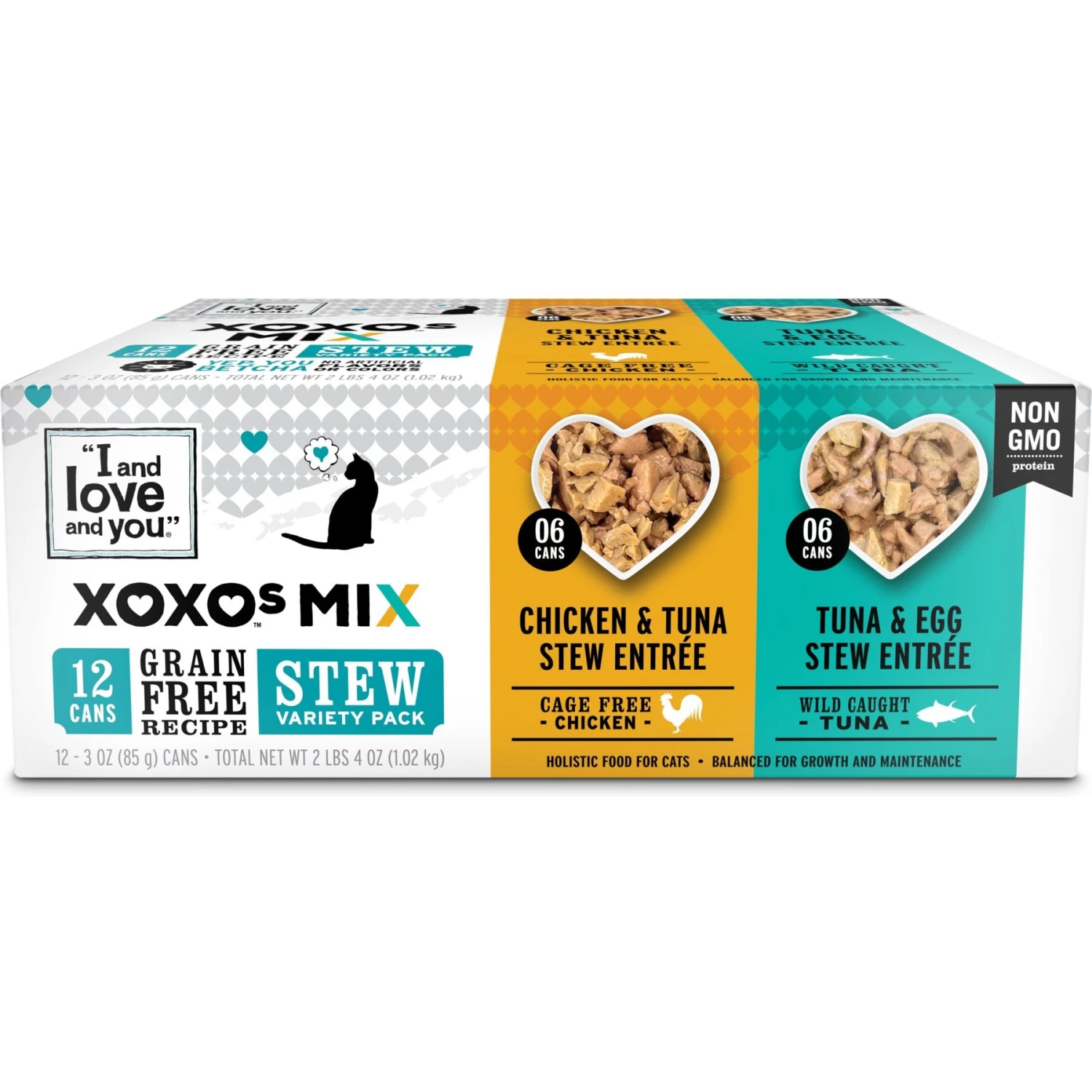 I And Love And You XOXO Chicken & Tuna Stew Grain-Free Variety Pack Canned Cat Food, 3-oz Can, Case Of 12 3 I And Love And You XOXO Chicken & Tuna Stew Grain-Free Variety Pack Canned Cat Food, 3-oz Can, Case Of 12